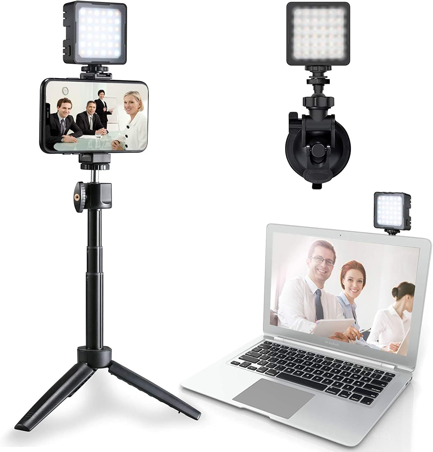 VidLight Portable Tripod and Video Conference Light with Suction for Laptop, Computer and Webcam – Rechargeable Color-Adjustable USB Light and Light Tripod for Streaming, Photography and Filming VidLight Portable Tripod and Video Conference Light with Suction for Laptop, Computer and Webcam – Rechargeable Color-Adjustable USB Light and Light Tripod for Streaming, Photography and Filming