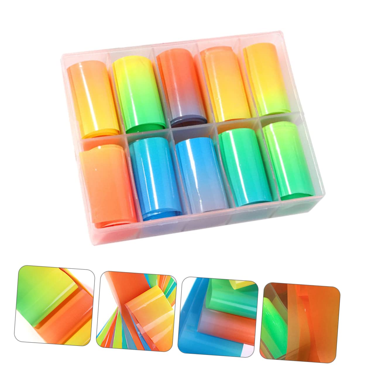 Healeved Adesivi Per Unghie Fluorescenti Decorazioni Nail Art Per Unghie Facili Applicare Manicure e Speciali