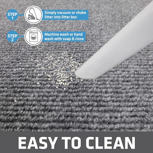 Image of Drymate Cat Litter Box Mat, Litter Trapping Mat, Waterproof, Urine-Proof, Absorbent, Machine Washable, Soft on Paws, Contains Mess, Protects Floors, Kitten Supplies, Grey, 36x47 Jumbo XXL