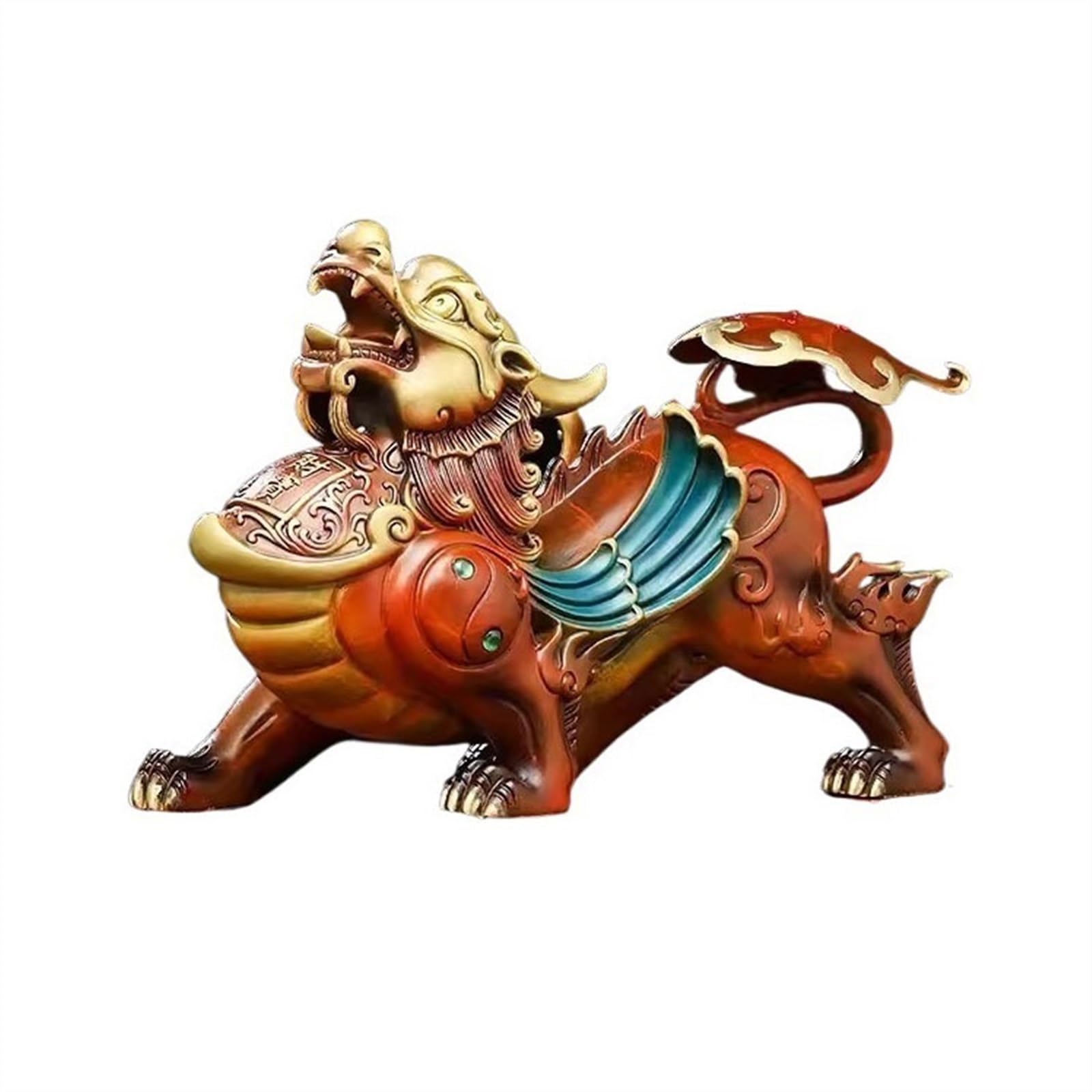 YNIYUJKL Feng Shui Buddha Statue Fortune Pixiu Ornament Living Room Entrance Office Copper Decoration Chinese Tea Table Ornament Desktop Decoration Ornaments,Right-M