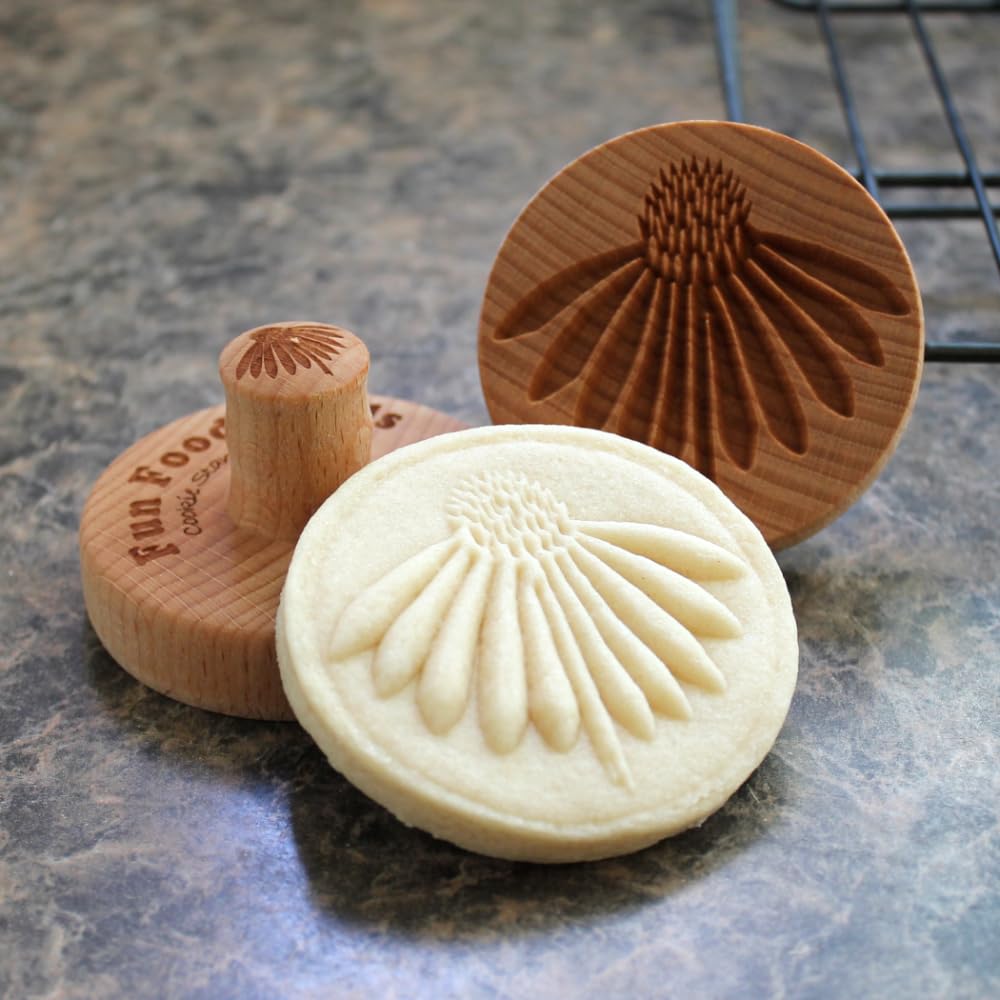 Sello de madera para galletas, 6,3 cm (flor de cono CS-076)