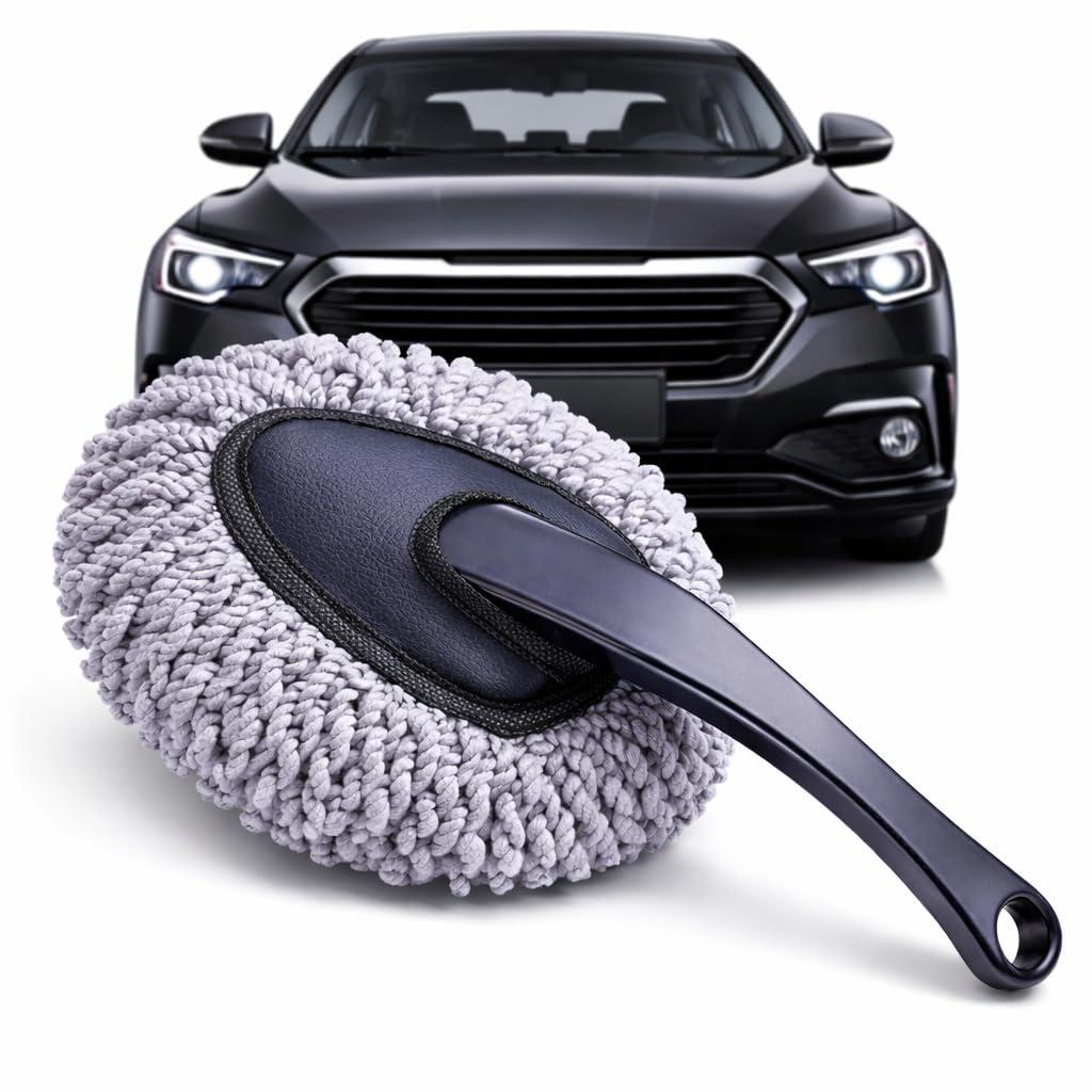 Car Duster Brush Microfiber – Ultra Soft Scratch-Free Dashboard Cleaner, Car Interior Dust Cleaning Brush for AC Vent, Console, Seats & Home Use (Grey, 1 Pc)-image-20