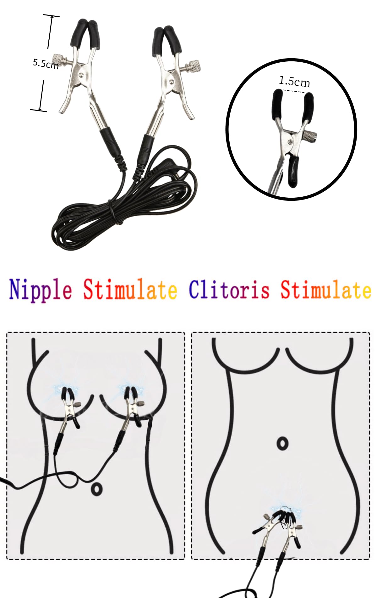 Électrostimulation Pinces À Tétons Electroshock Anal Plug Acier Inoxydable | Électrique Dilatateur Butt Plug SM Masturbateur Prostate Stimulant Homme Jouets Sexuels Electro-Stimulation Pince Teton