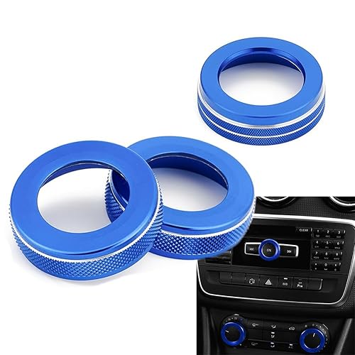 Etiqueta engomada de la cubierta del pomo del volumen del aire acondicionado del coche rojo compatible con Mercedes Benz A B C E GLK GLA CLA GLE ML