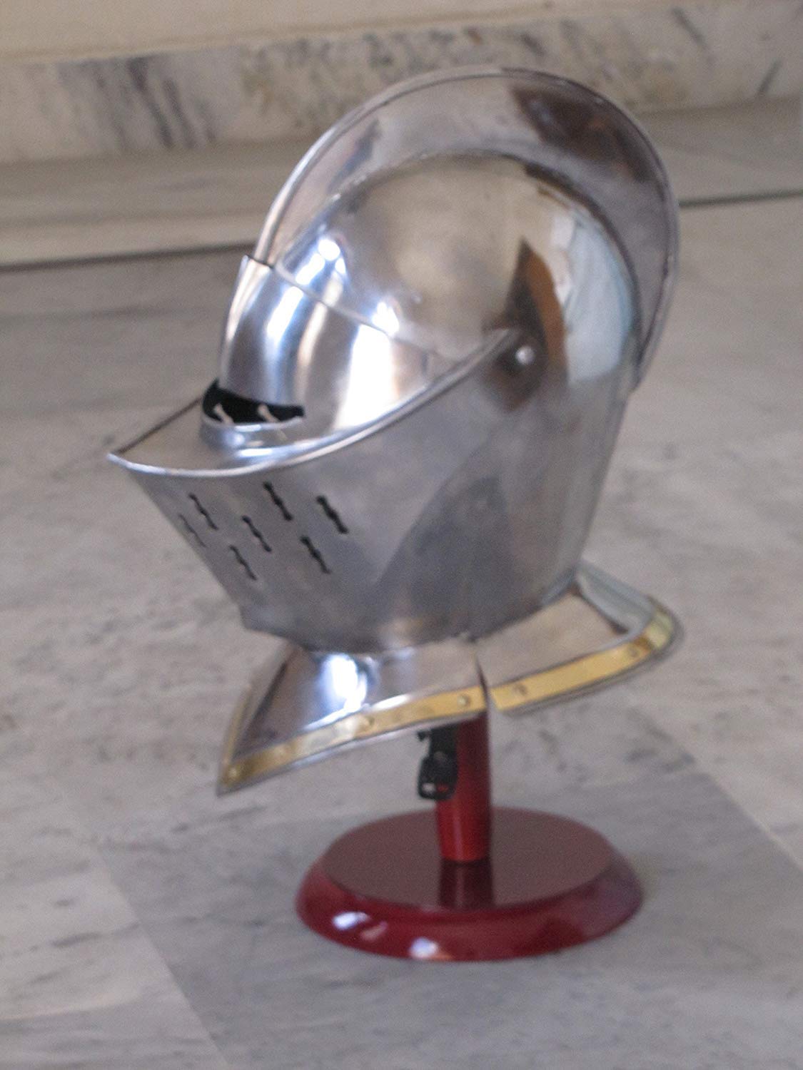 Casque fermé européen – Casque médiéval chevalier armure Heaume Larp Sca – Costume de jeu de rôle