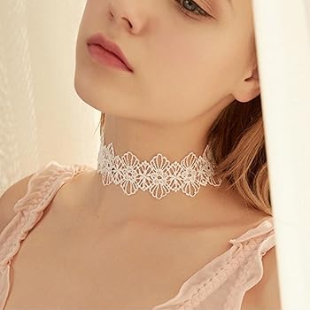 Amazon | Sttiafay ホワイト レース フラワー チョーカー
