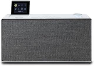 Pure Evoke Home All-in-One Stereo Music System (DAB+/FM Radio, Internet Radio, Podcasts, Spotify Connect, Bluetooth, CD, foldable colour display) Cotton White
