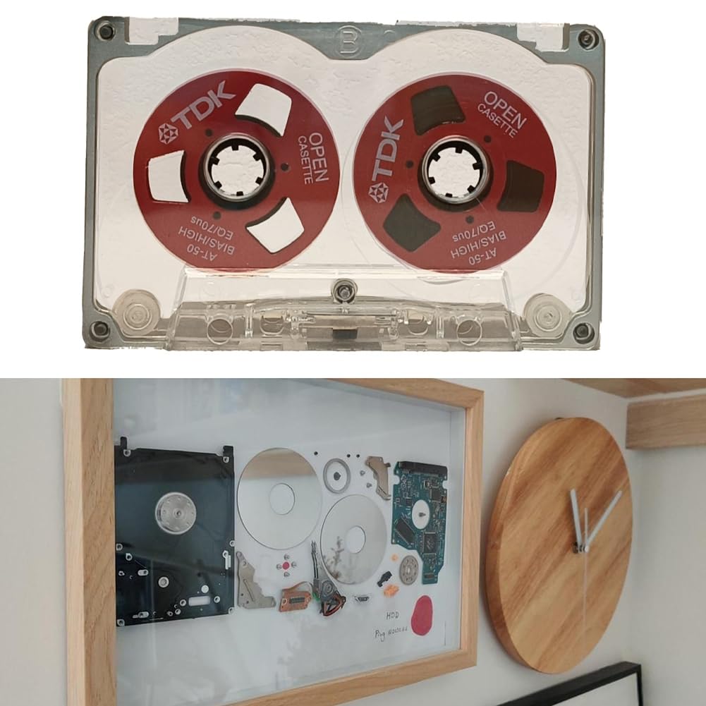 Cartouche vide de 55 minutes, double face, disque métallique ouvert, disque de bande de cassette vide, C