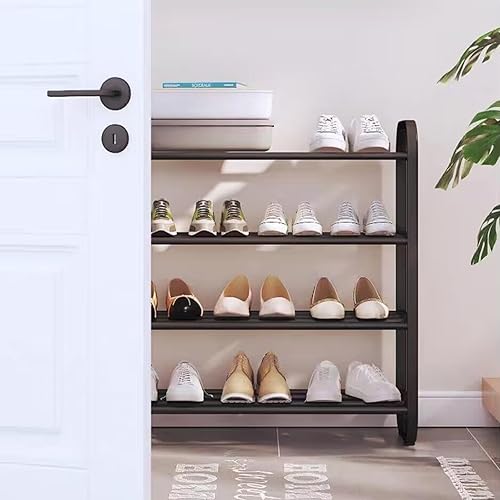 Miniatura 3 de Organizador de almacenamiento de 4 niveles, zapatero portátil, organizador de zapatos de pie, estante de zapatos de metal (4 capas de 17.7 in17.7