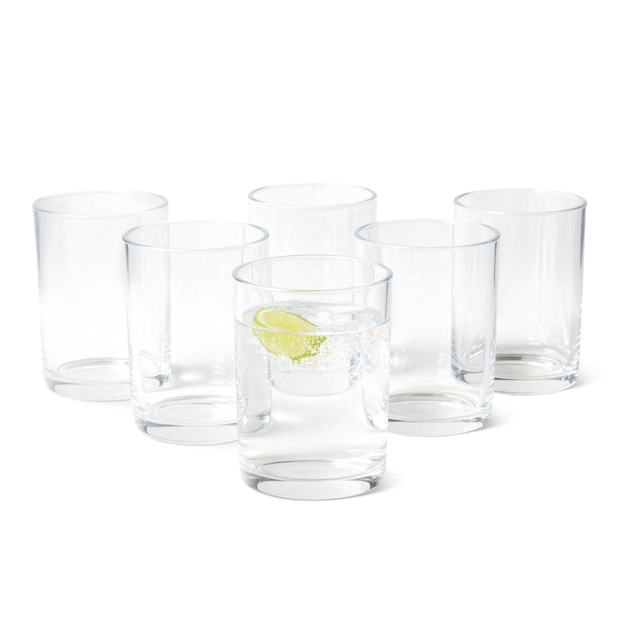 Amazon Basics Drinking Glasses, 6-Piece Set, 325ml, Dishwasher-Safe
