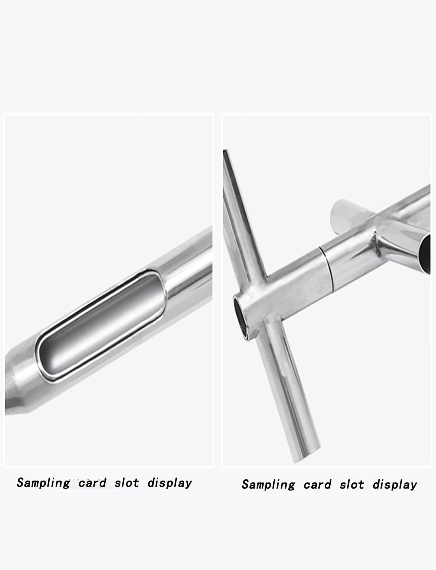 Sonda de muestreo de grano de acero inoxidable de 25 mm con mango giratorio, diseño de doble tubo, longitud ajustable de 0,5 a 1,5 m, ideal para muestreo preciso de suelo y grano