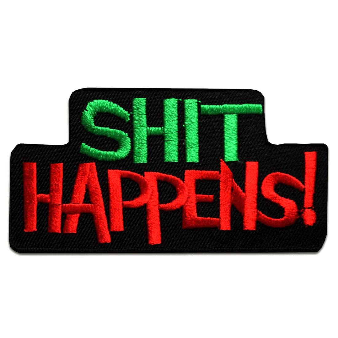 Sh*t Happens Biker - Toppa Termoadesiva Ricamata Per Moto - Dimensioni 10 X 5,5 Cm - Patch Per Giubbotti, Jeans E Giacche - 2