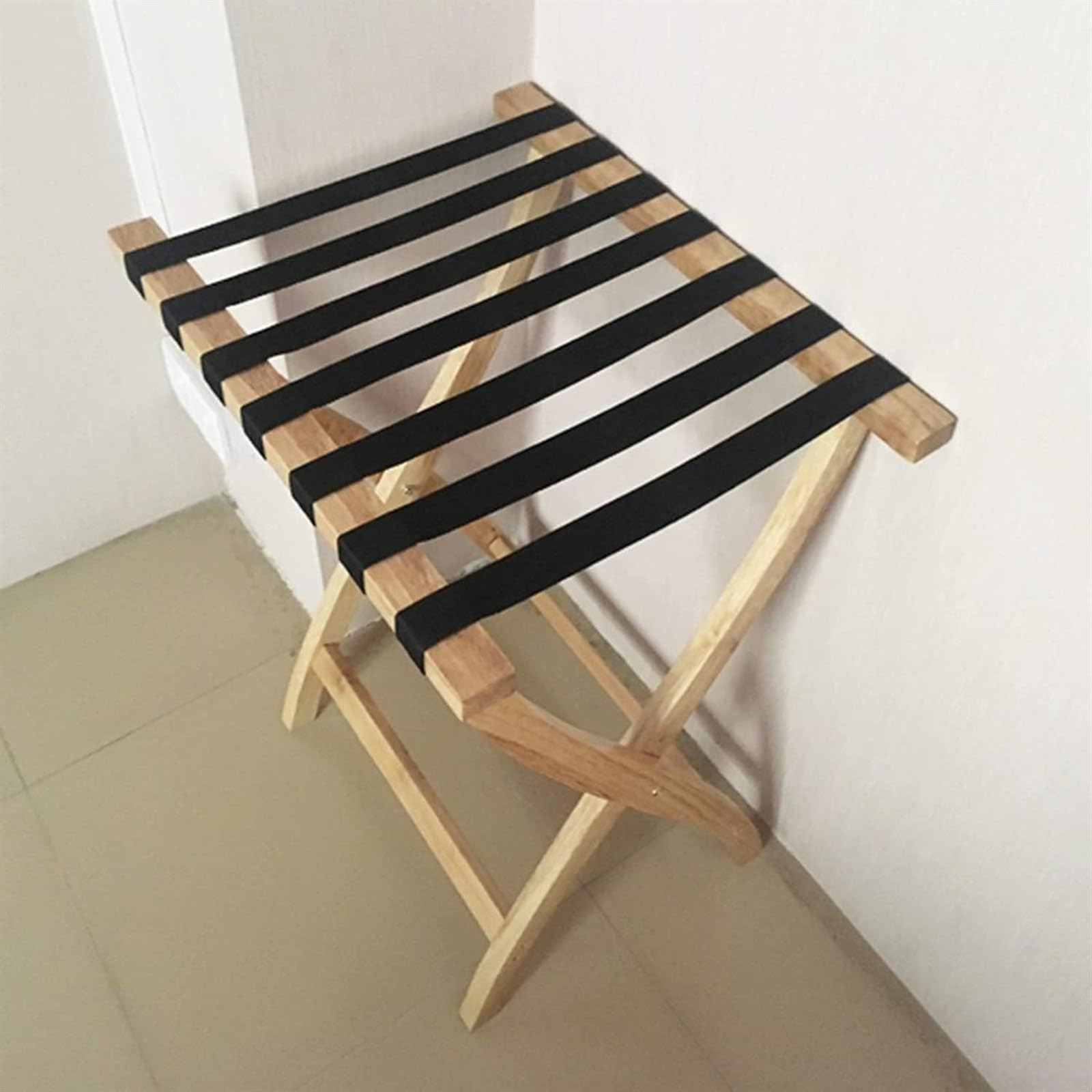 Portaequipajes Portaequipajes para Habitación De Invitados, Soporte Plegable para Maleta, Portaequipajes De Madera Maciza para Habitación De Hotel Y Dormitorio Soporte Plegable(Wood)
