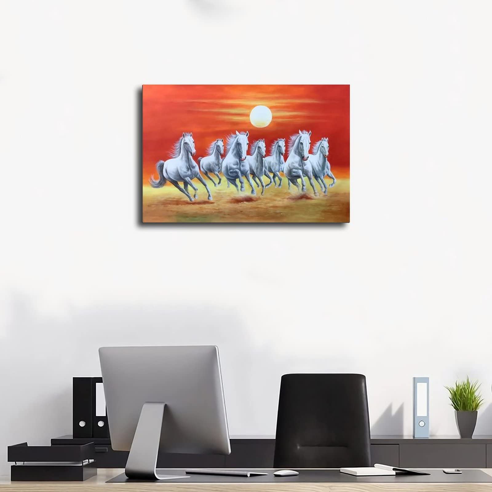 Amazon.co.jp: XOOPIT ウォールアート 馬の絵 装飾 七人の幸運を