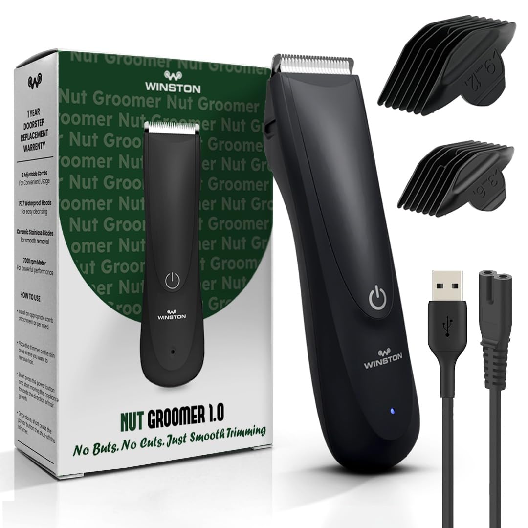 Winston Rechargeable Waterproof Body and Ball Trimmer for Men - Nut Groomer 1.0, Suitable for Beard Trimmer, Private Part Shaving, Pubic Hair with No-Cut Ceramic Blade – 120 Min cordless use (B0CLVMDWVV) Amazon Price History, Amazon Price Tracker