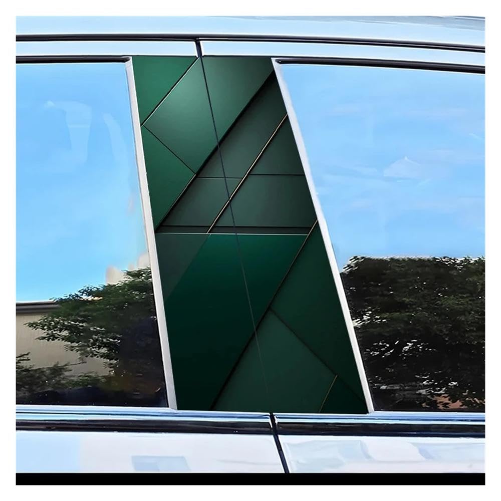 Dabhuoc One Color Car Parts 2Pcs Car Door Pillar Decoration Sticker Geometric Pattern Scratch Resistant Film