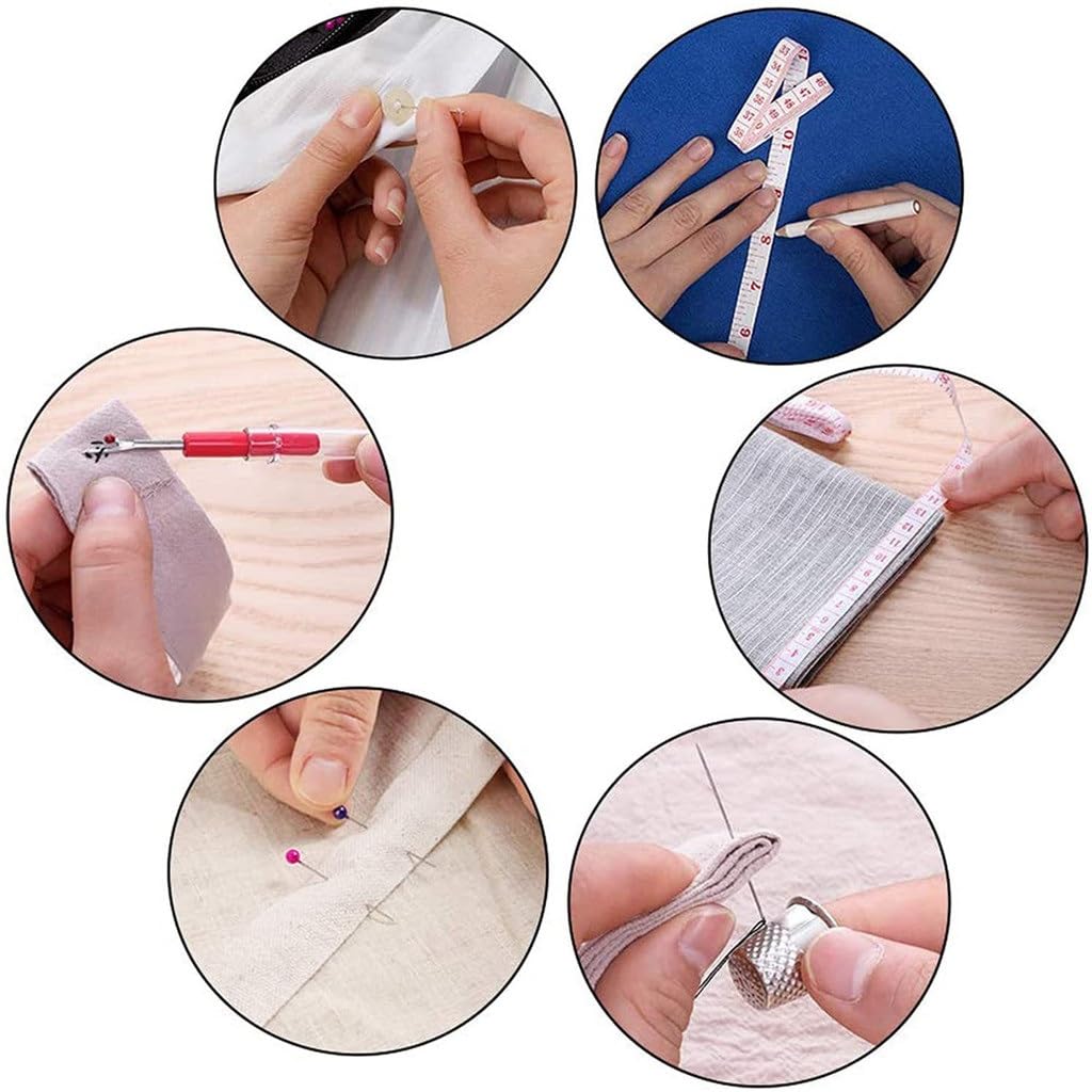 JFDBGU Kit de costura portátil, caja de costura for el hogar, caja de costura multifuncional, bolsa de almacenamiento, aguja de coser, bolsa de costura, suministros de viaje