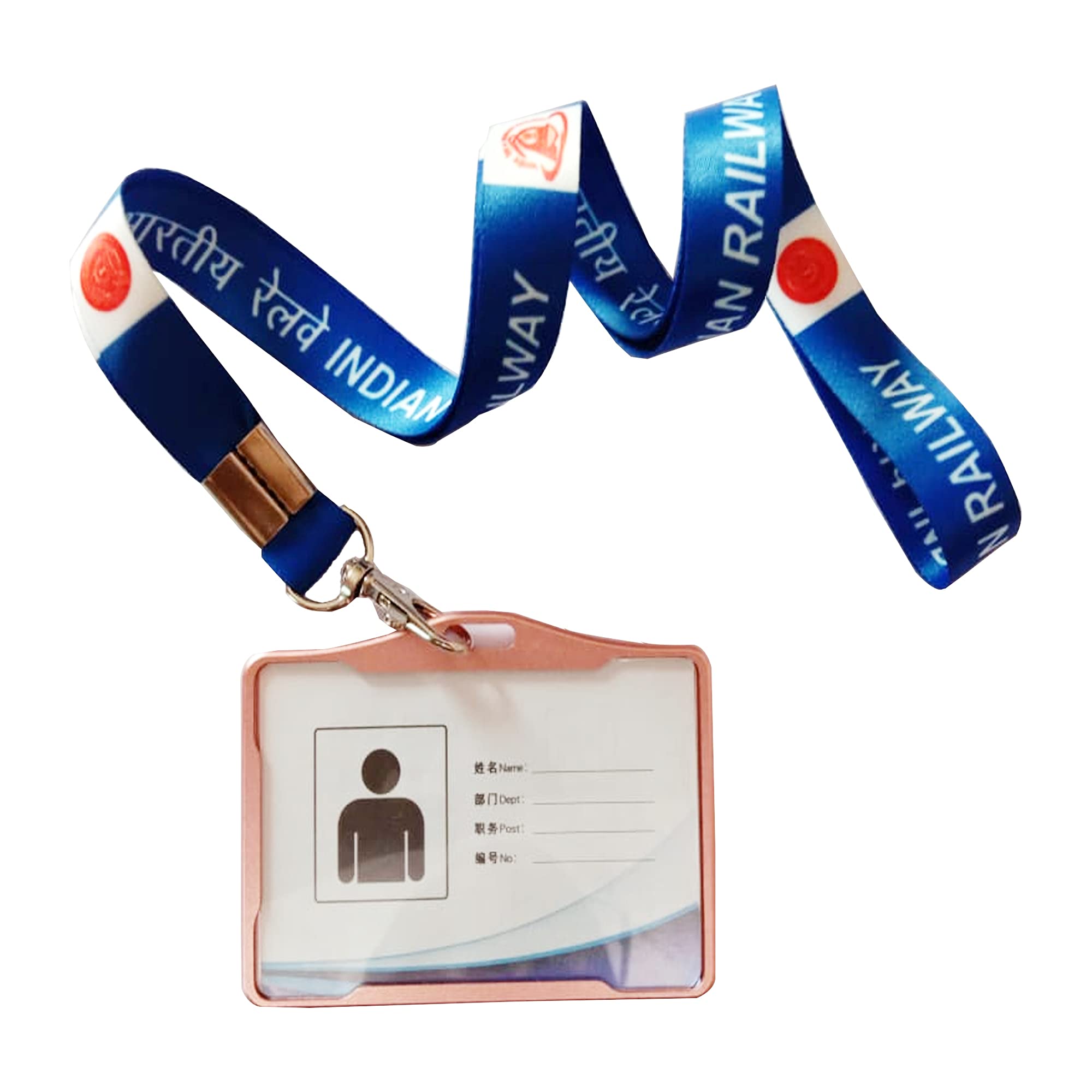 Us Creations iCards; Indian Railway Lanyards/Ribbons for ID Card with Free Card Holder (Refer Image) for Official Use