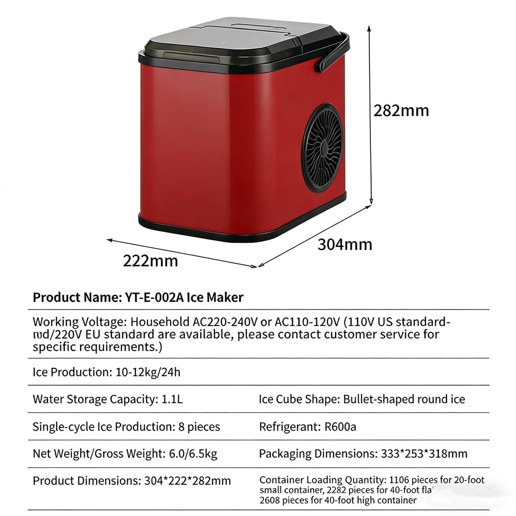 Ice Cube Maker, Portable Ice Machine Self-Cleaning, 2 Sizes Of Bullet Ice, 26lbs/24h, 9 Ice Cubes/6 Mins, Compact Ice Maker For Home Kitchen,Silver on Fridge.com - View 6