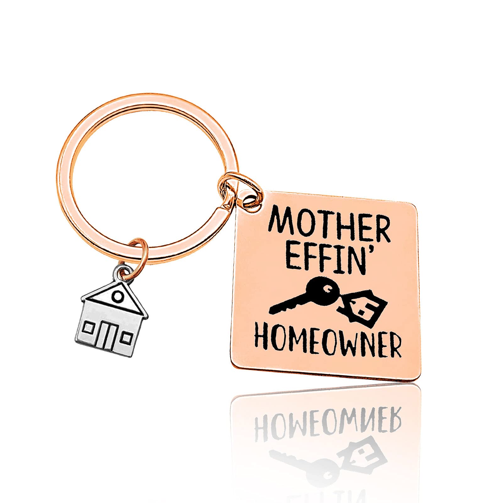 Vadaka Unisex Rose Gold New Home Keyring Funny Housewarming Gifts For Newhome Owner New Home Keyring Keychain First Home Keychain House Present Keyring Realtor Closing Gifts Moving In Present For Homeowner