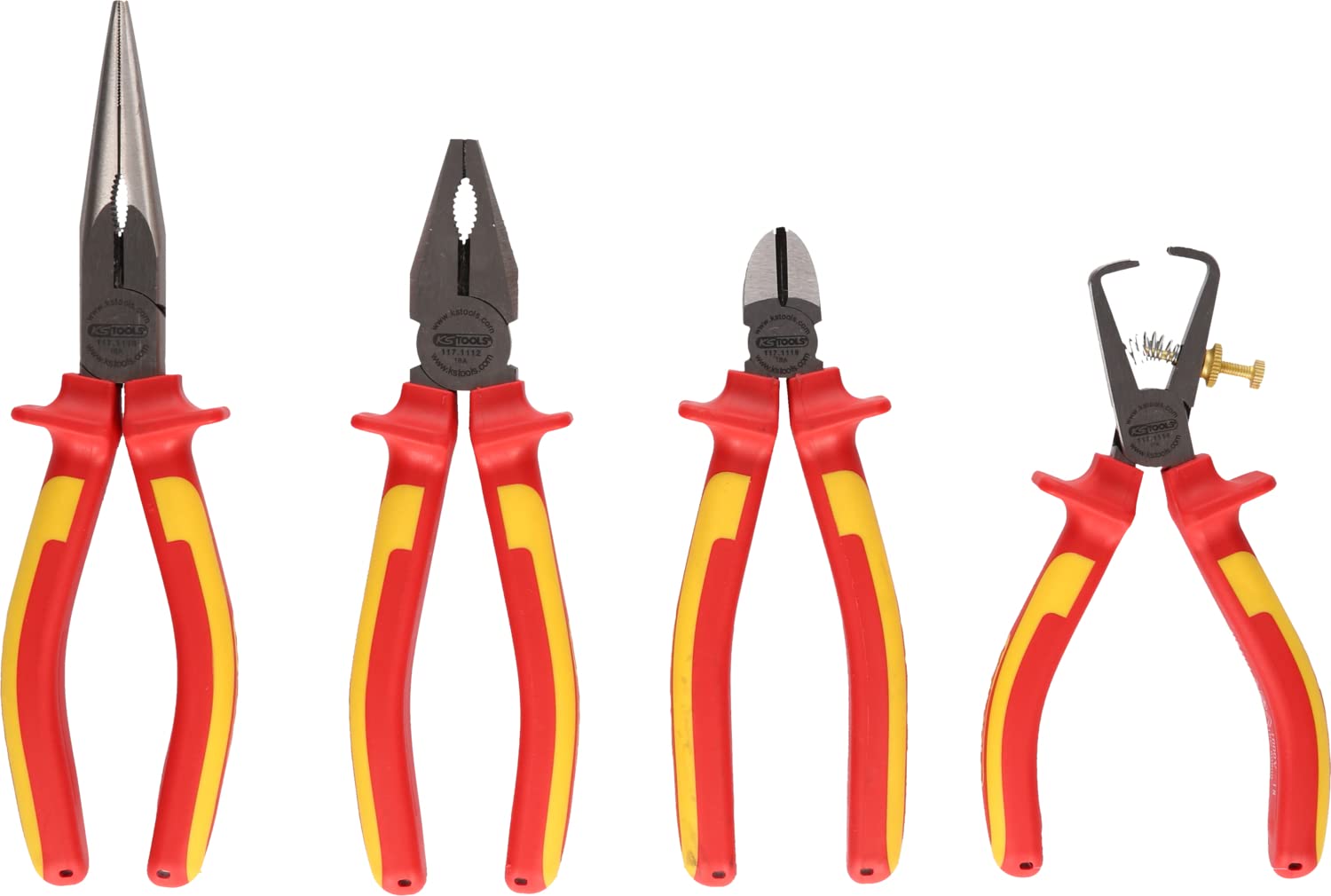 KS Tools 117.1160 - Pack de 4 piezas con alicates VDE Ergotorque