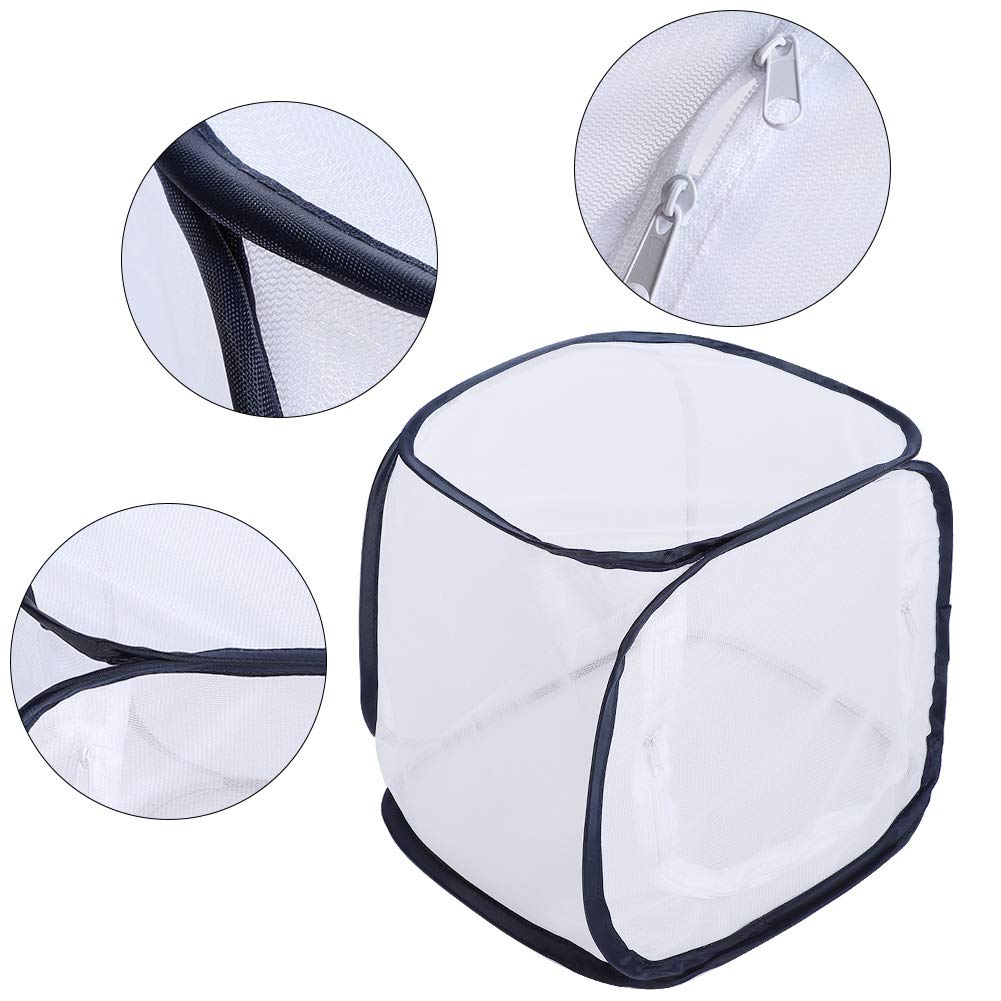 Alvinlite Filet à Insectes Pliable, Cage à Papillons 11,8" x 11,8" x 11,8", 5 Panneaux en Maille