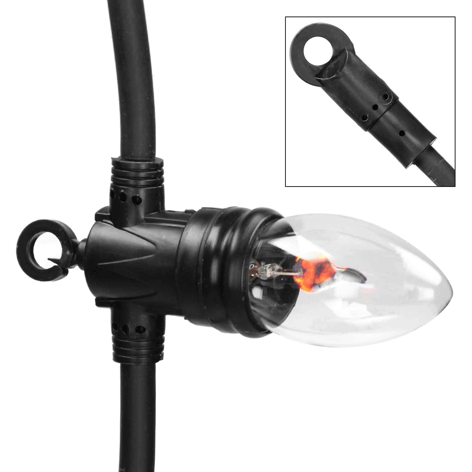 ECD Germany Halloween Cadena De Luces Para Exterior 360 cm Con 10 Bombillas Blanco Cálido E14 Efecto Llama Resistente A La Intemperie IP44 Iluminación Para Navidad Guirnalda Terraza Fiesta Decoración
