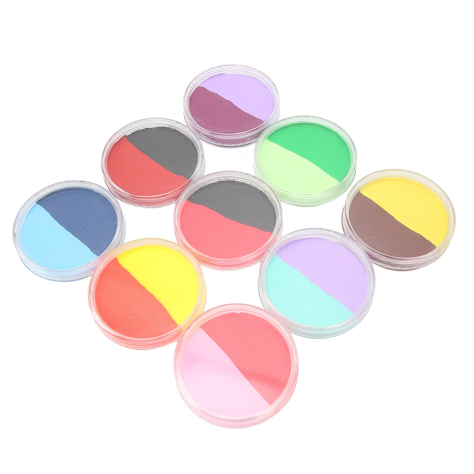 Kit di Pittura per il Viso 9 Pezzi, 18 Colori Sicuro Solubile in Acqua Asciugatura Rapida Pittura per il Corpo Facile Pulire per la del Viso Halloween Cosplay