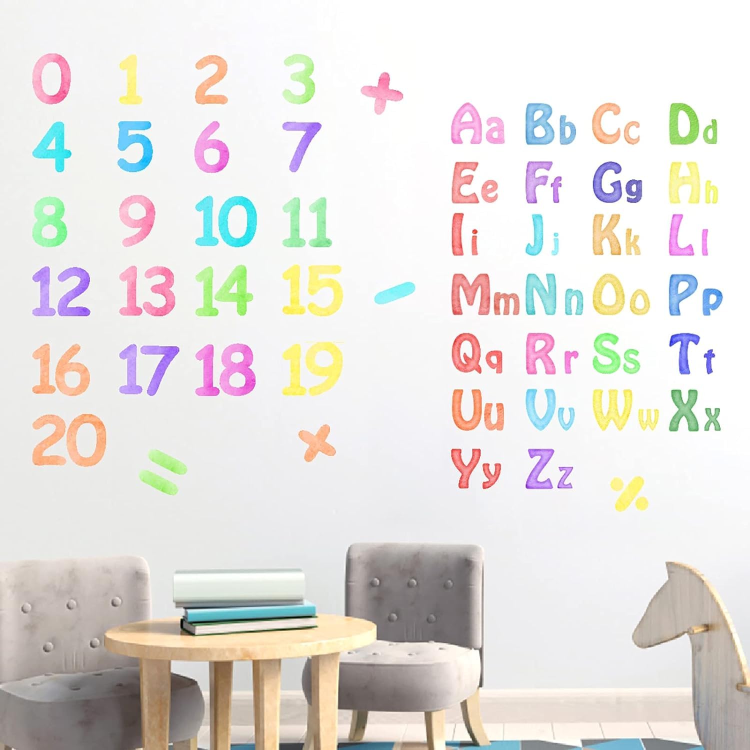 MOSITU 85 Pcs Colorful Alphabet and Number Wall Decals 2 Sheets ABC Letter Stickers 0-20 Educational Removable PVC for Kids Room Nursery Playroom Classroom - Image 2