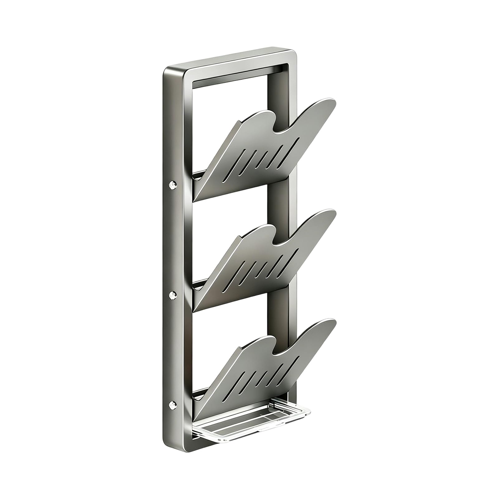MURYE Pot Lid Organizer Rack for Cabinet Door, 2/3Tier Pot Lid Holders Inside Cabinet, No Drilling Adhesive Wall Door Mounted Rustproof Pots and Pans Cover Organizers for Kitchen Storage