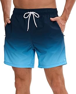 Men's Waterproof Quick-Drying Swimming Trunks, Comfortable Adjustable Drawstring Sw…