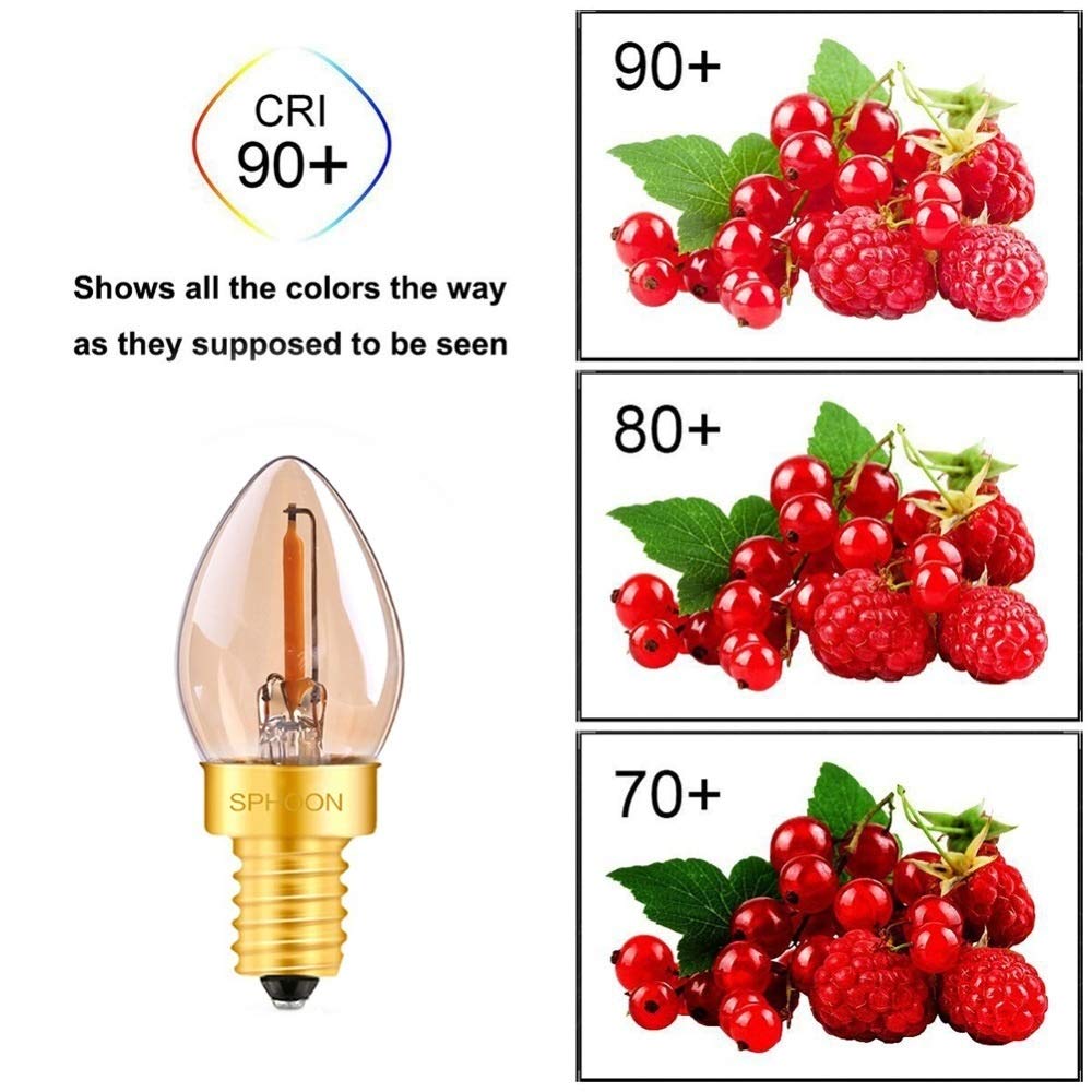 Paquete de 25 bombillas de filamento LED C7 0,5 W E14 AC220V bombilla de luz nocturna Vintage amarillo cálido 2200K lámpara Led regulable