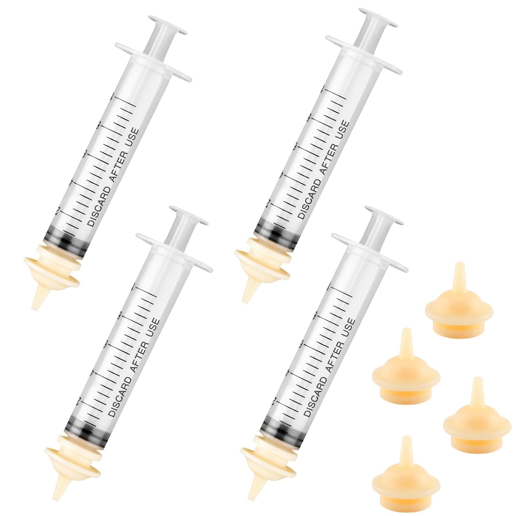 4 Pcs Kitten Pet Feeding Syringe and Teats Set,Silicone Pet Feeding Syringe Puppy Bottles,Reusable Silicone Feedings Syringes for Kittens Puppies, Rabbits,Squirrels,Hamster Pets Accessories
