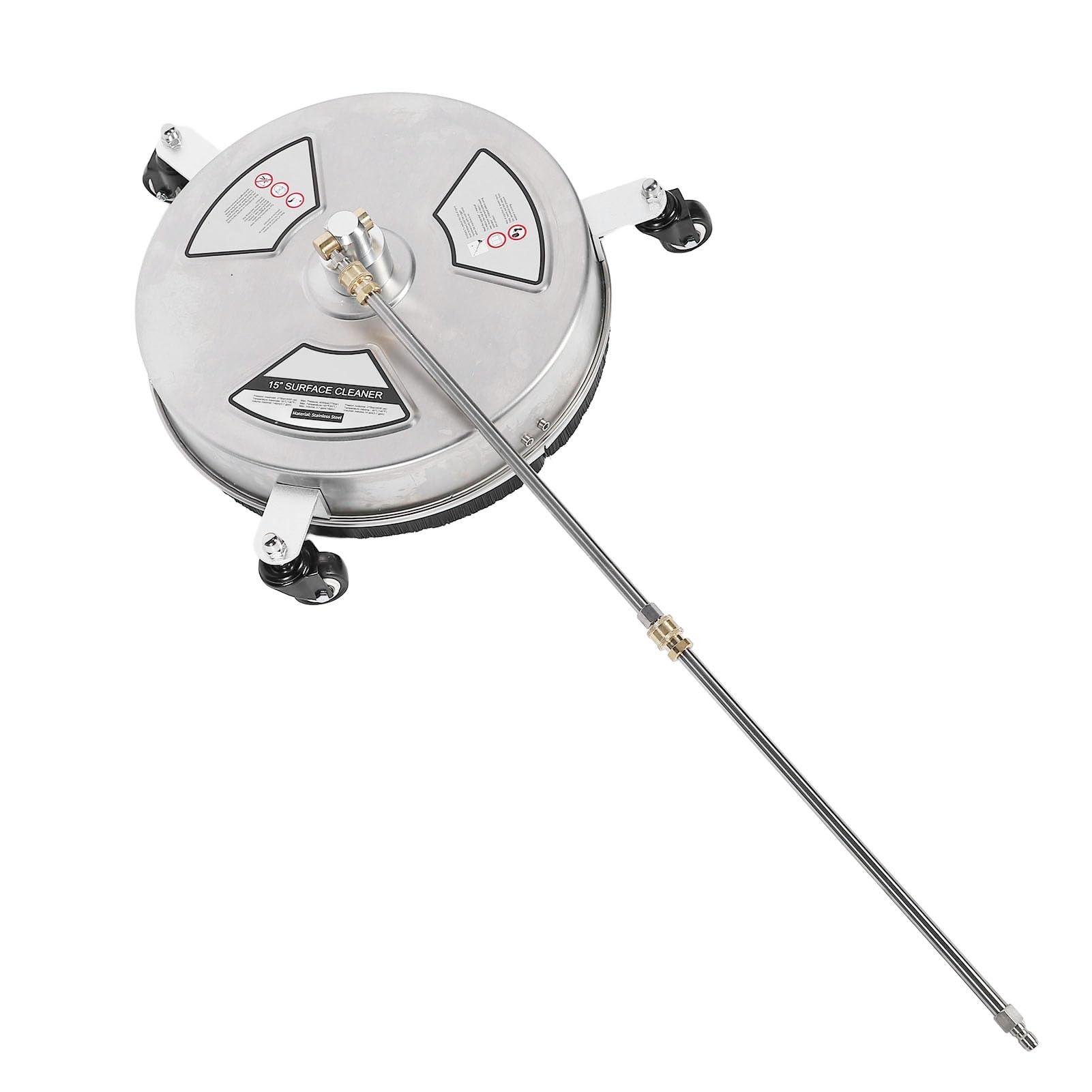 Limpiador de Superficies con Lavadora a Presión de Acero Inoxidable de 15 Pulgadas, 4000 PSI, 3,7 GPM, Conexión Rápida de 1/4 de Pulgada, No Más Fregado Lento de Concreto y Límite de