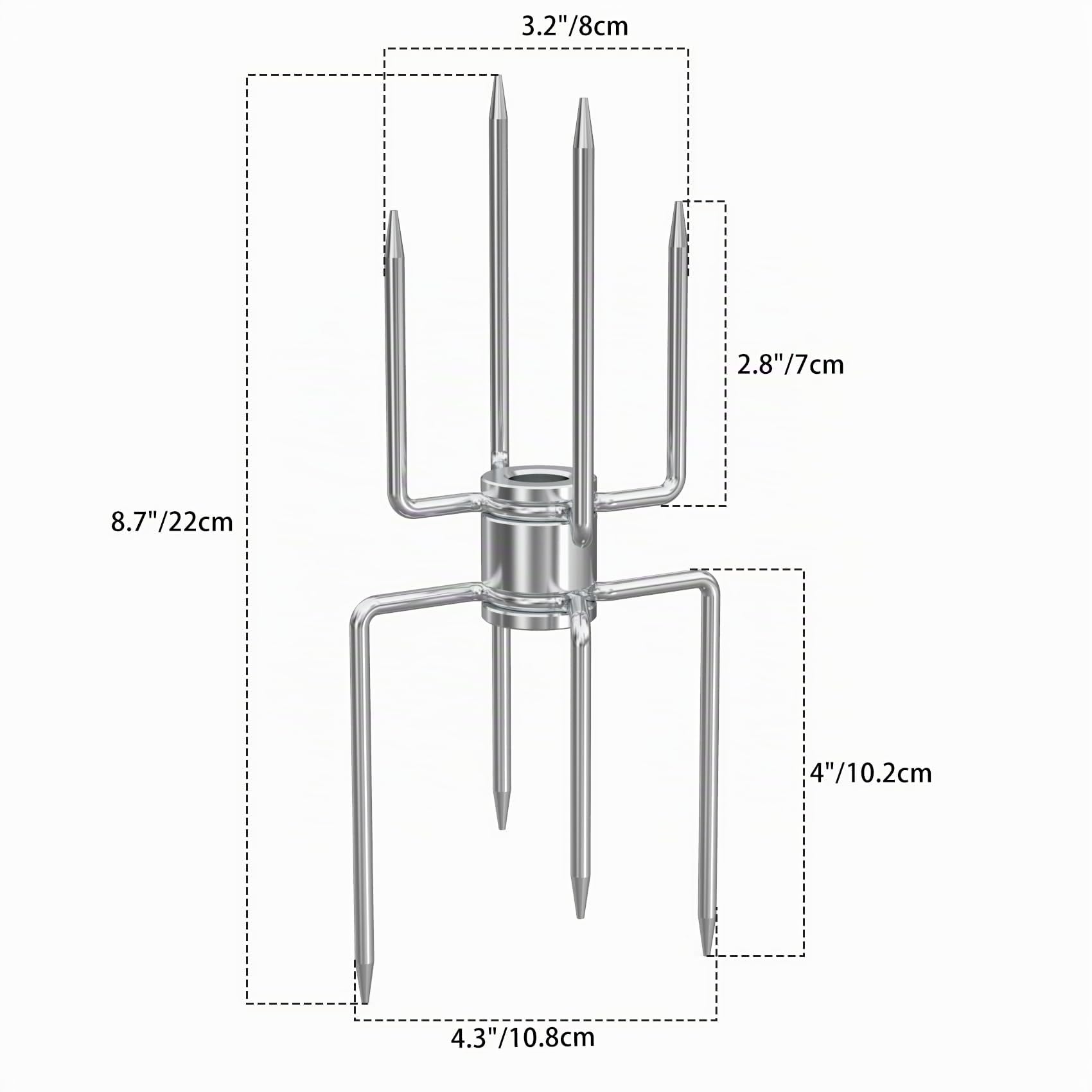 onlyfire Kit di Forchette per Pollo da Girarrosto per Barbecue, Forchetta per Girarrosto a 8 Punte a Doppia estremità+Fermagli per Spiedo Girevole per Carne a 4 Punte (2 Pezzi)