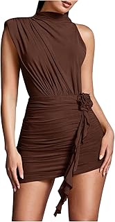 GORGLITTER Women's Asymmetrical Going Out Birthday Cocktail Prom Mini Dress