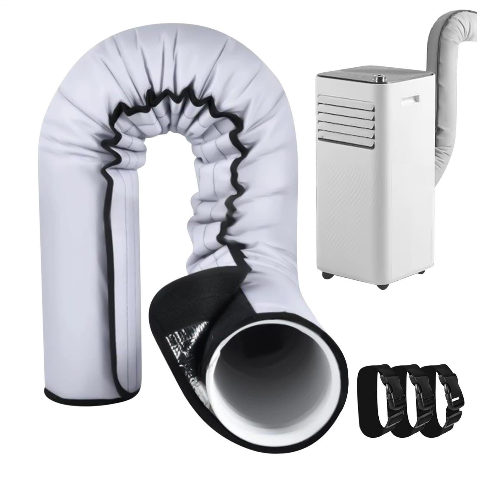Recubrimiento aislante para tuberías, adecuado para tubos de escape de 12,7 a 15 cm de diámetro | Manguito protector de tubo reutilizable, para jardín, patio trasero, hogar, apartamento