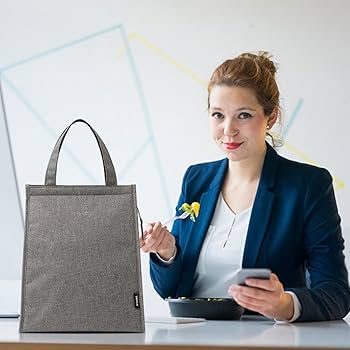 lunch box tote bag／silver × denim Amazon.com: Small Lunch Bags for Women and Men Kids