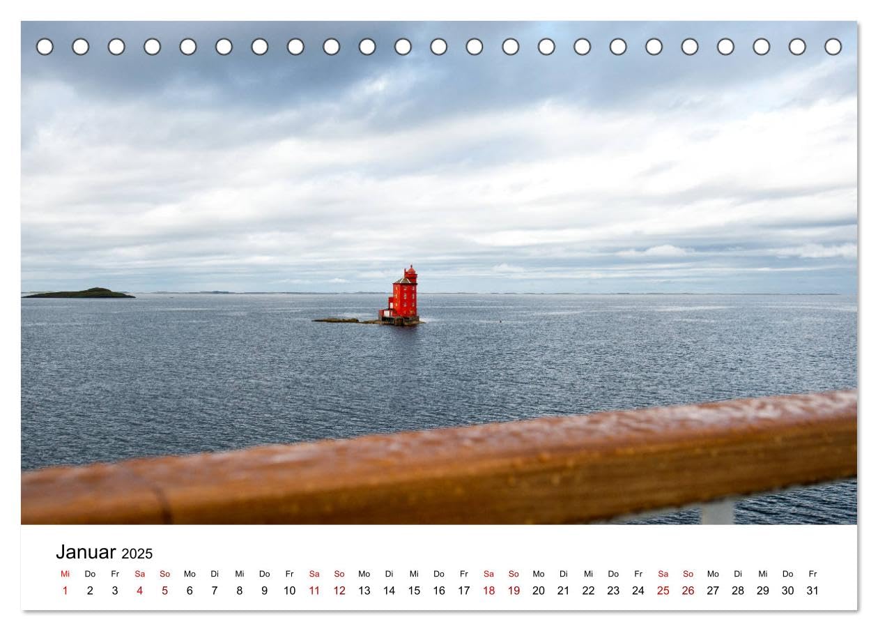 Hurtigruten - Bezaubernde Schönheit der norwegischen Küste (Tischkalender 2025 DIN A5 quer), CALVENDO Monatskalender: Eine Schiffsreise entlang der Küste Norwegens. (CALVENDO Orte)