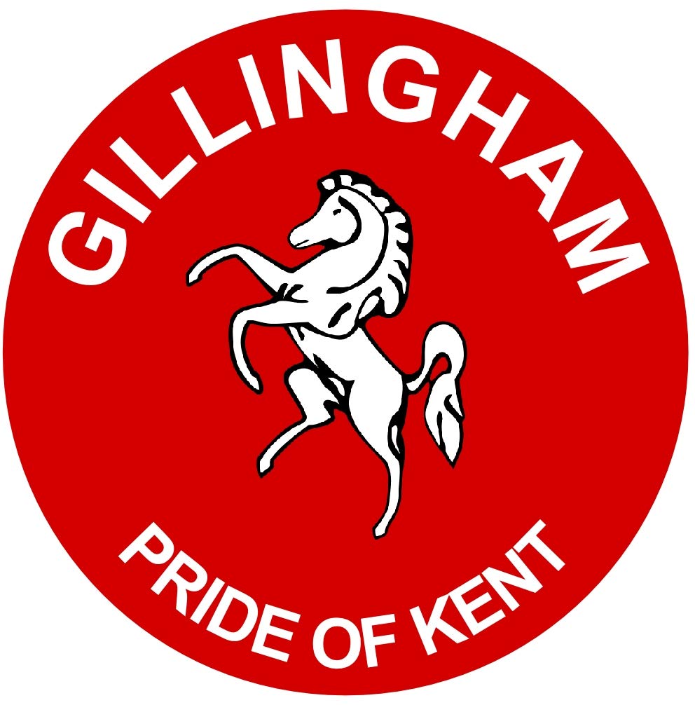 Gillingham - Pride of Kent - (Two Pack) 80mm Diameter Car Bumper Window Decal Sticker