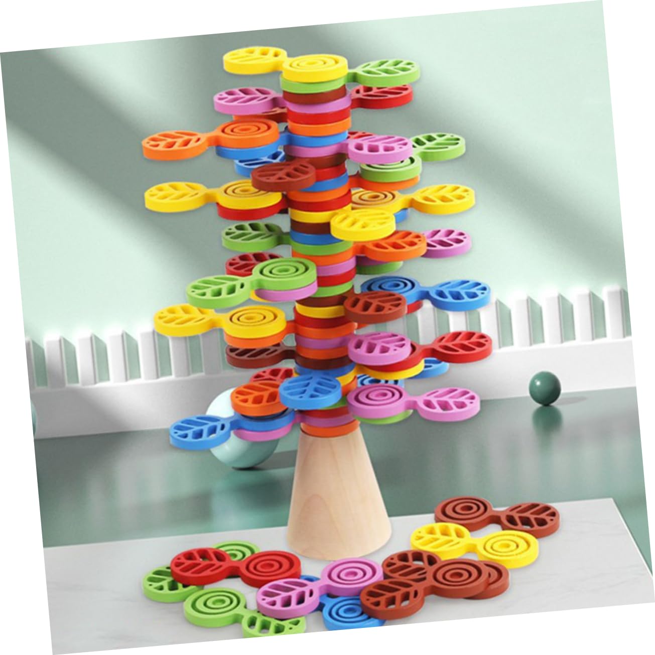 BESPORTBLE Blocs pour Bébé en Bois Éducatifs Design Rotatif, Jouet de Coordination Stimulant L'imagination et Développement Intellectuel pour Garçon et Filles Dès 3 Ans à Domicile