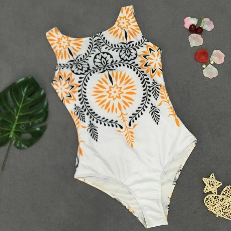 Image of AARAM Stylish Premium Women's One Piece Swimsuit with Cover Ups Wrap Skirt Sarong Retro Floral Print Monokini Tummy Control Swimwear, Printed Swimming Costume for Women Beach Wear