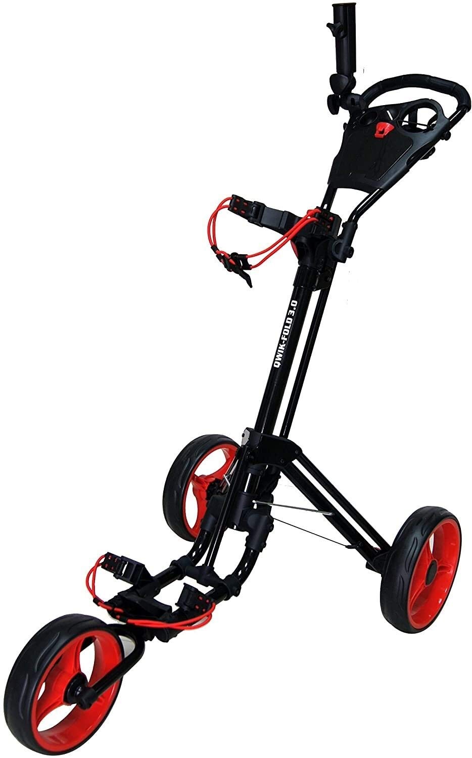 Golf PushCart Push Cart for Golf Clubs 3 Wheel Push Pull Golf Cart, Patented Bullet System and Foot Brake, ONE Second to Open and Close!