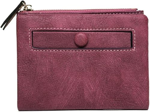 AOXONEL Cartera pequeña de cuero plegable Rfid para mujer, con cremallera, bolsillo para tarjeta de identificación, delgada, compacta y delgada