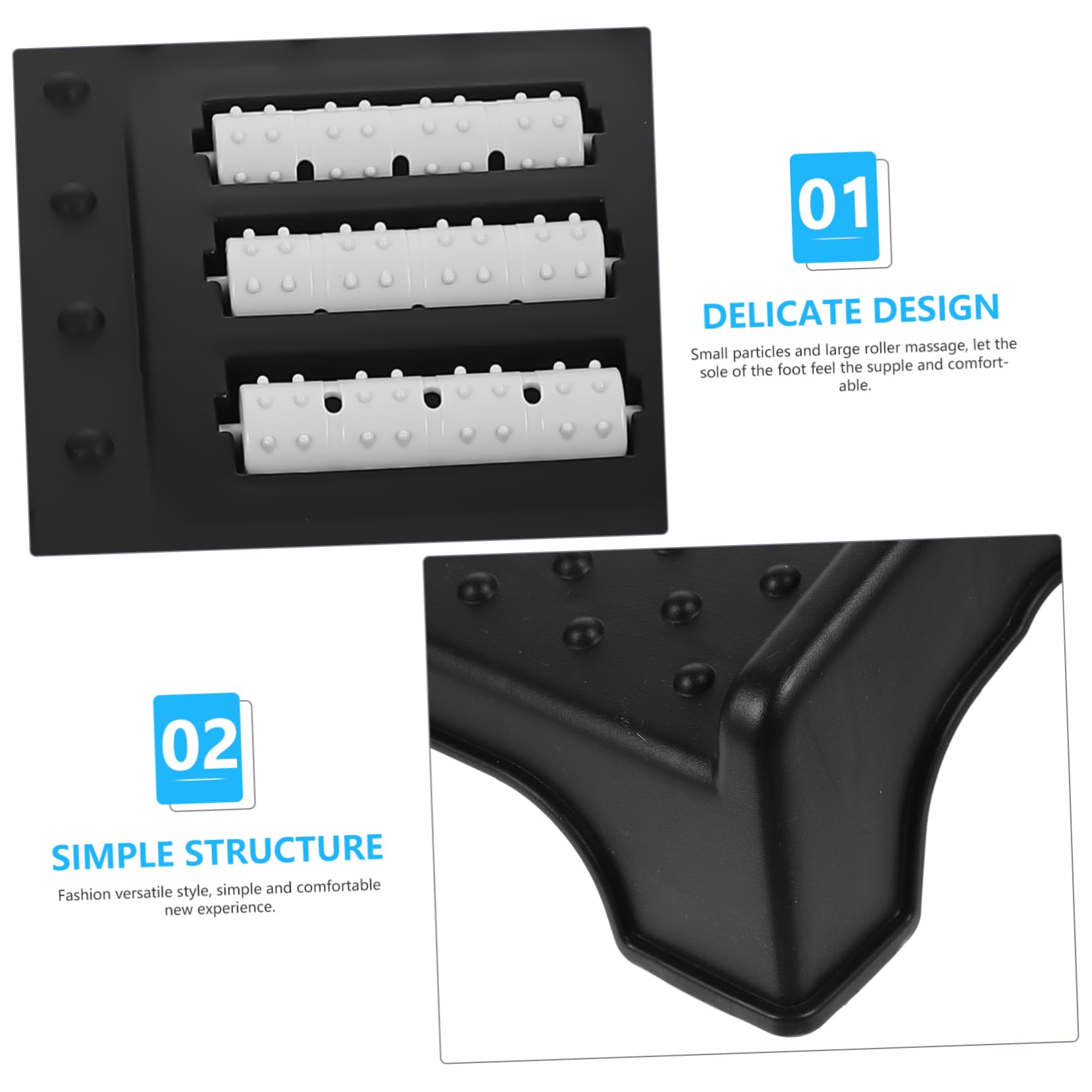 DOITOOL Poggiapiedi Ergonomico Supporto Stabile per Postura Seduta Corretta Nero in Plastica e Design Antiscivolo per Ufficio Sotto Scrivania