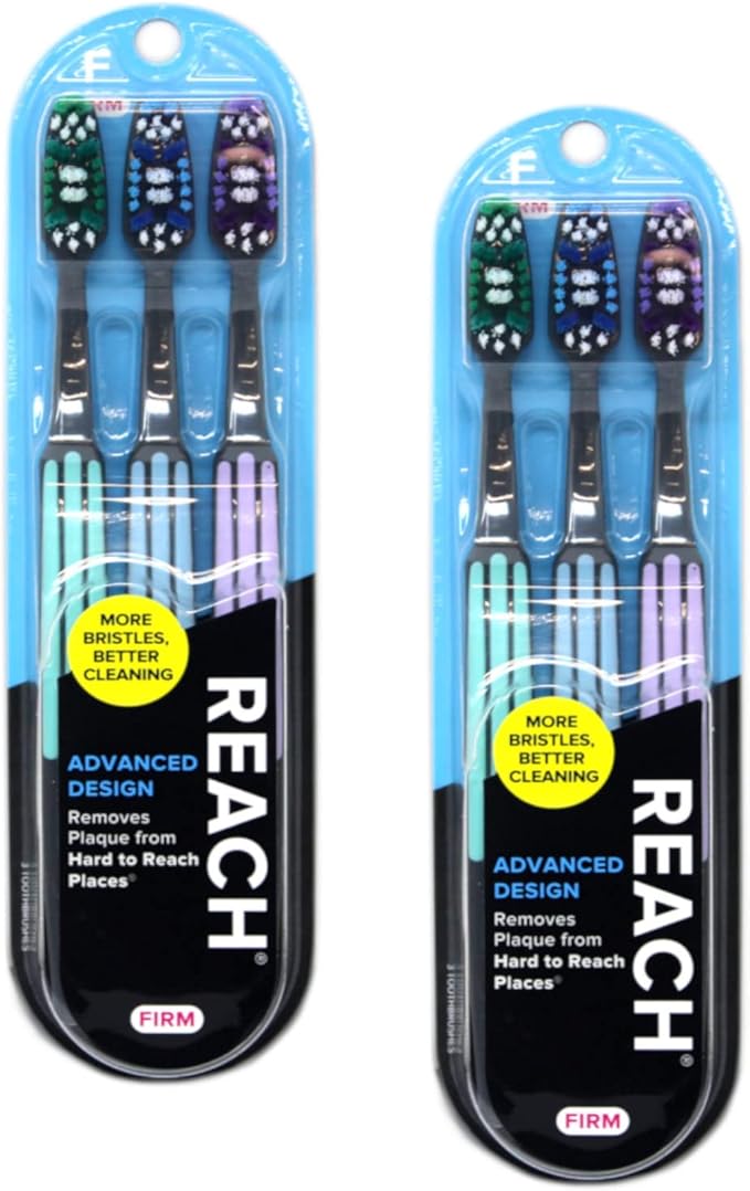 Reach Advanced Design Firm Toothbrushes, Colors May Vary, 3 Count (Pack