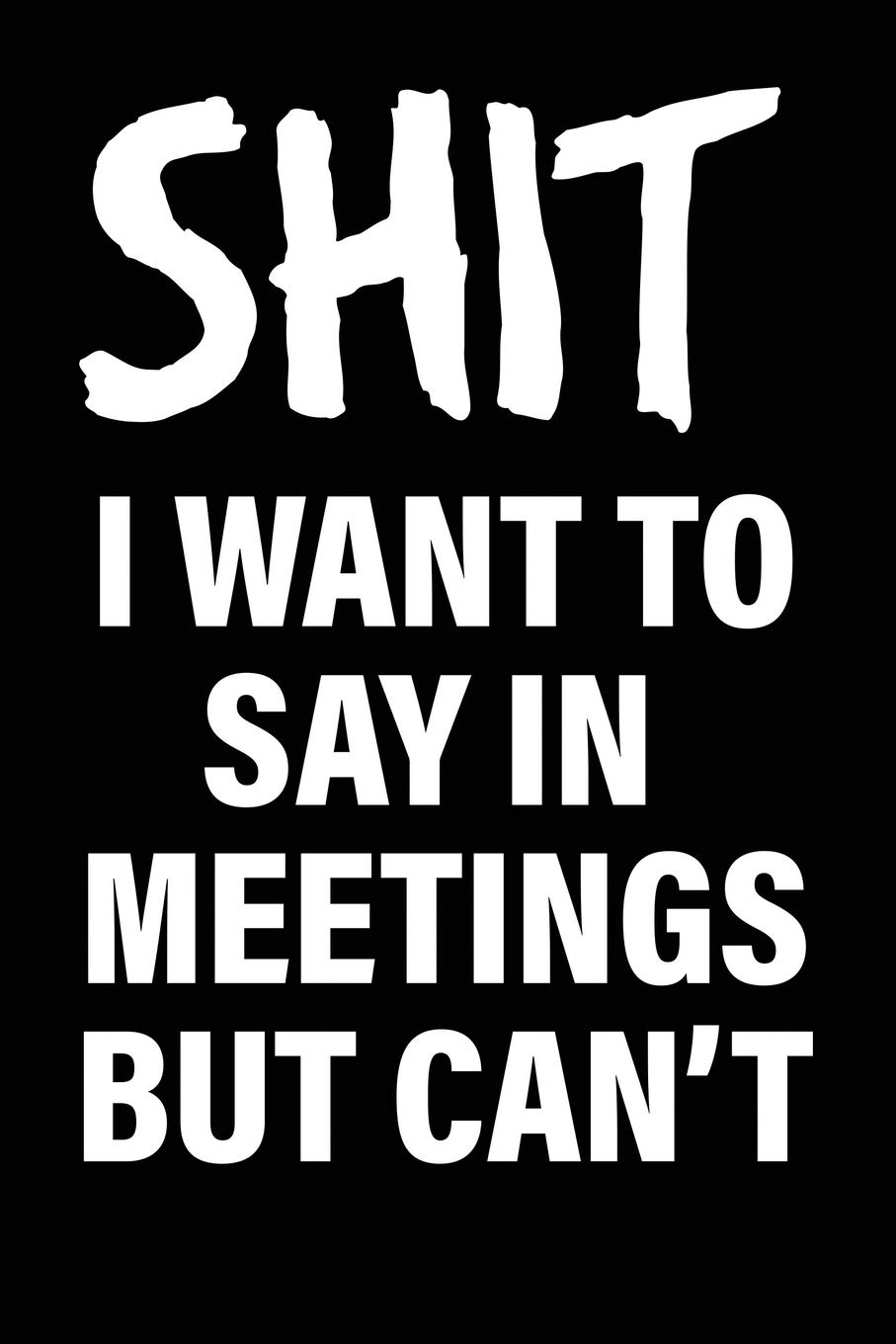 Shit I Want To Say In Meetings But Can't: Matte Black College Ruled Journal Notebook | Funny Gifts For Coworkers