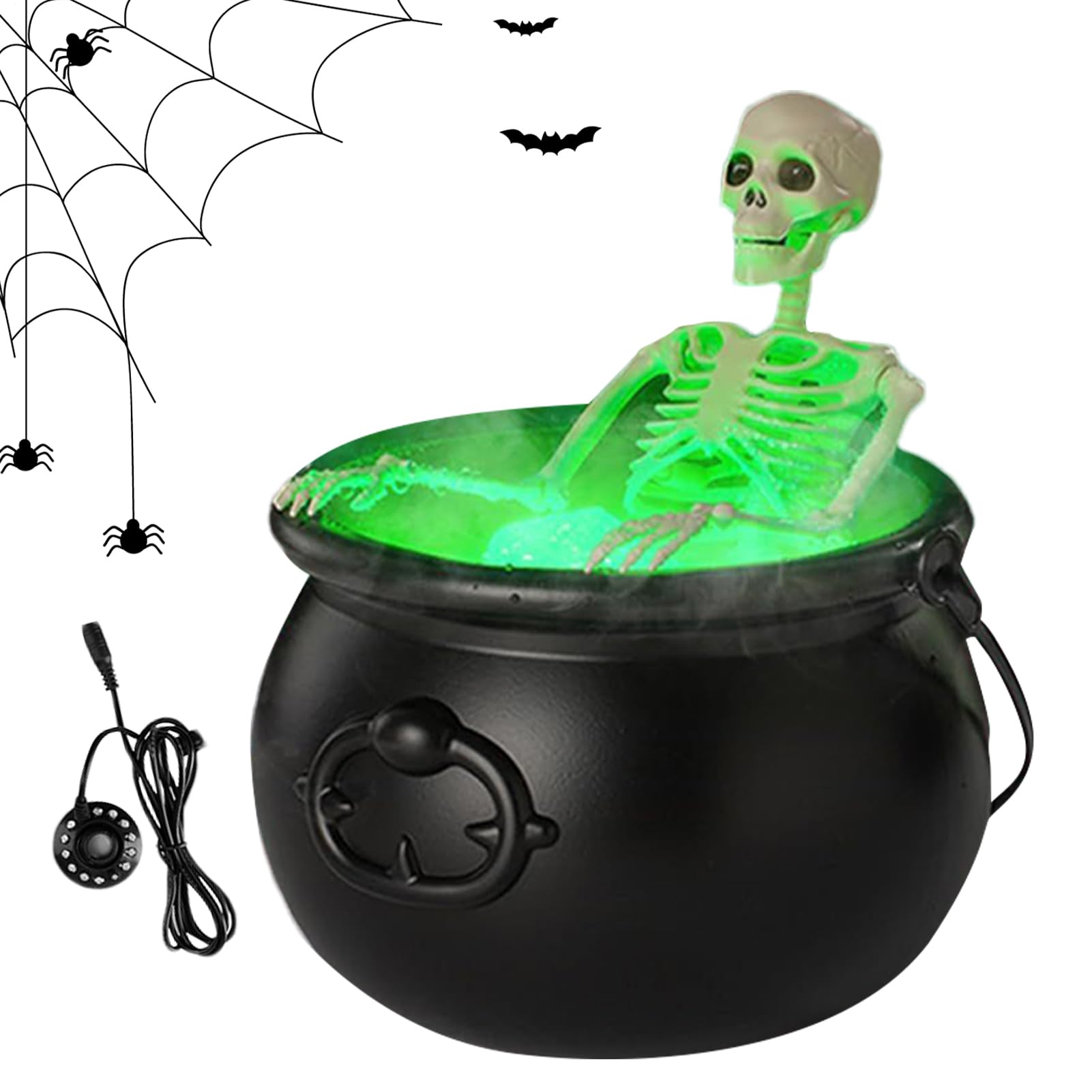 Duży Kocioł Halloweenowy z Łańcuchem Światełek Straszne Dekoracje na