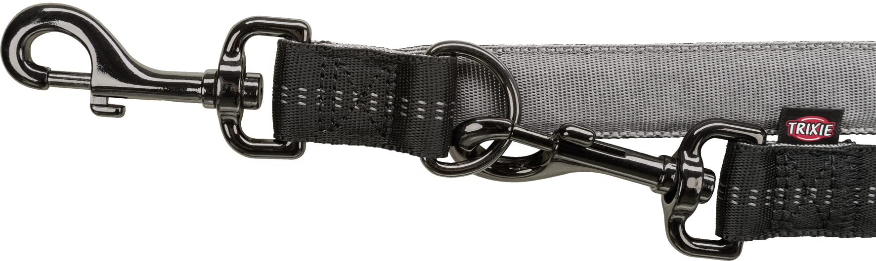 Trixie Softline Elegance Guinzaglio regolabile per cani, imbottitura morbida con regolazione a tre fasi, 2 anelli completamente regolabili, guinzaglio in nylon per passeggiate con cani con gancio
