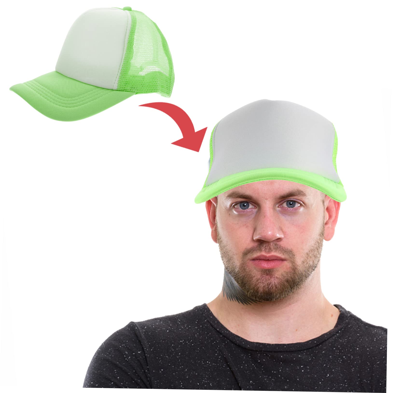 Gatuida Gorras de Béisbol Ligeras y Ajustables de Malla Verde 10 para Sublimación Transferencia Térmica Ideales para Ciclismo y Camping